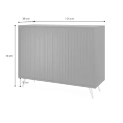 Komoda Bello z lamelowymi frontami 104 cm czarna/dąb wotan
