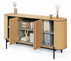 Komoda czterodrzwiowa Rotto z ryflami 168 cm dąb vincenza