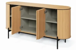 Komoda czterodrzwiowa Rotto z ryflami 168 cm dąb vincenza
