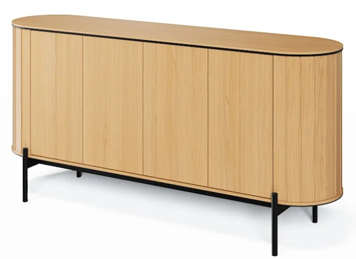 Komoda czterodrzwiowa Rotto z ryflami 168 cm dąb vincenza