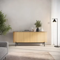 Komoda czterodrzwiowa Rotto z ryflami 200 cm dąb vincenza