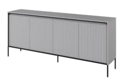 Komoda czterodrzwiowa Trend niska 193 cm z LED Szara