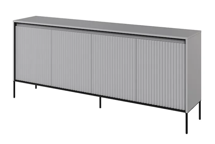 Komoda czterodrzwiowa Trend niska 193 cm z LED Szara