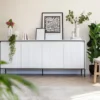 Komoda czterodrzwiowa Trend niska 193 cm z LED Biała