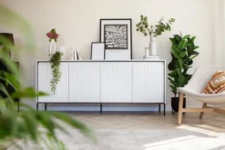 Komoda czterodrzwiowa Trend niska 193 cm z LED Biała