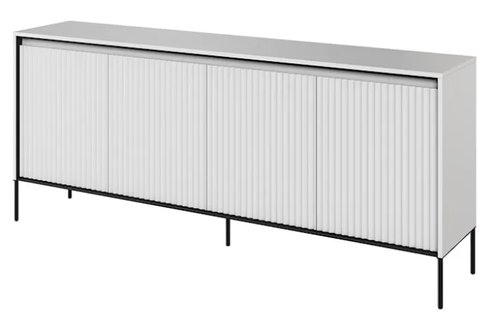 Komoda czterodrzwiowa Trend niska 193 cm z LED Biała