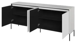 Komoda czterodrzwiowa Trend niska 193 cm z LED Biała
