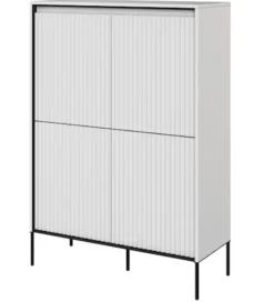 Komoda czterodrzwiowa Trend wysoka 98 cm z LED Biała