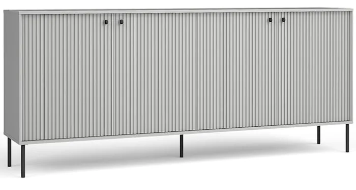 Komoda czterodrzwiowa Zeito 207 cm szara