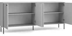 Komoda czterodrzwiowa Zeito 207 cm szara