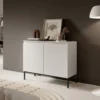 Komoda dwudrzwiowa Bemmi 100 cm biała z czarnymi nogami