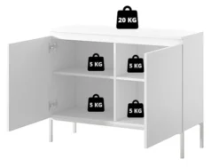 Komoda dwudrzwiowa Bemmi 100 cm czarna z czarnymi nogami