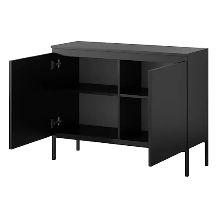 Komoda dwudrzwiowa Bemmi 100 cm czarna z czarnymi nogami