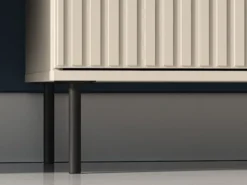 Komoda dwudrzwiowa Caletto z trzema szufladami 160 cm ozdobne lamele beżowa