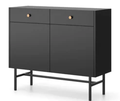 Komoda dwudrzwiowa Divenos z szufladami 104 cm Czarna
