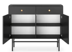 Komoda dwudrzwiowa Divenos z szufladami 104 cm Czarna