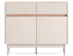 Komoda dwudrzwiowa Dunea z dwiema szufladami 104 cm kaszmir/dąb