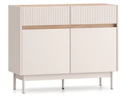 Komoda dwudrzwiowa Dunea z dwiema szufladami 104 cm kaszmir/dąb