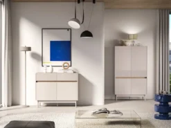 Komoda dwudrzwiowa Dunea z dwiema szufladami 104 cm kaszmir/dąb