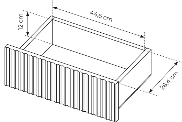 Komoda dwudrzwiowa Falsetto z ryflowanymi frontami i trzema szufladami 154 cm czarna