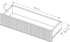 Komoda dwudrzwiowa Falsetto z ryflowanymi frontami i trzema szufladami 187 cm czarna