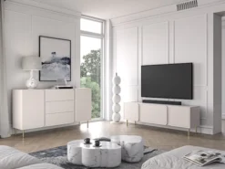 Komoda dwudrzwiowa Loppa z trzema szufladami 160 cm Kaszmir
