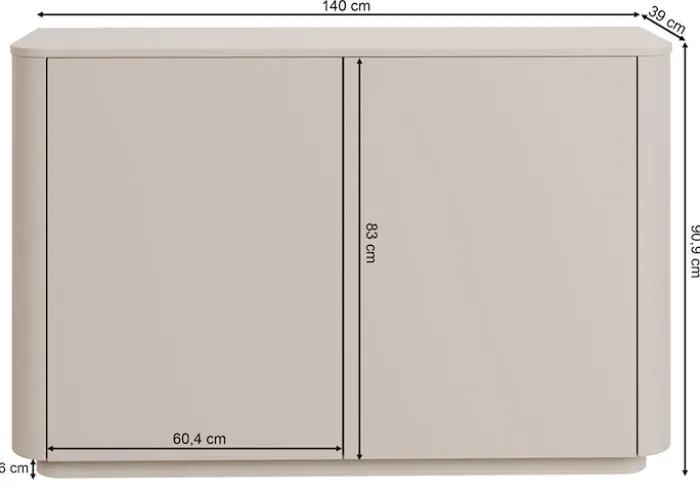 Komoda dwudrzwiowa Luvio 140 cm kaszmir