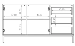 Komoda dwudrzwiowa Perila 150 cm z szufladami biała