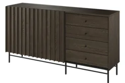 Komoda dwudrzwiowa Piemonte z czterema szufladami 165cm Jesion portland/czarny