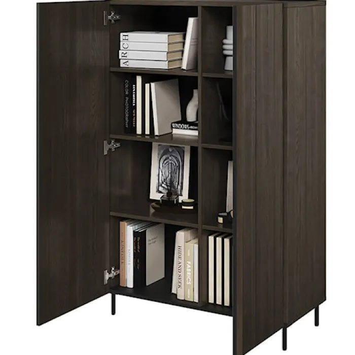 Komoda dwudrzwiowa Piemonte 144 cm Jesion portland/czarny