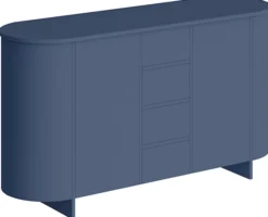 Komoda dwudrzwiowa Reflicy z czterema szufladami 163 cm granatowy mat