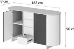 Komoda dwudrzwiowa Reflicy z czterema szufladami 163 cm zielony mat