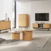 Komoda dwudrzwiowa Rotto niska z ryflami 124 cm dąb vincenza