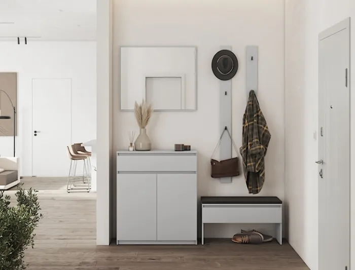 Komoda dwudrzwiowa Simply z szufladą 92 cm szara
