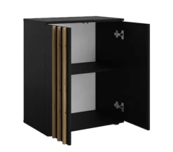 Komoda dwudrzwiowa Tollino 60 cm Czarna/Dąb artisan lamele