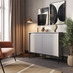 Komoda dwudrzwiowa Trend 98 cm z LED Szara