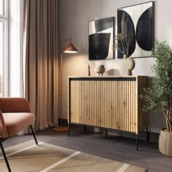 Komoda dwudrzwiowa Trend 98 cm z LED Dąb artisan