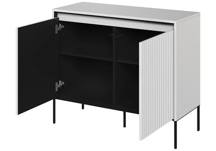 Komoda dwudrzwiowa Trend 98 cm z LED Biała