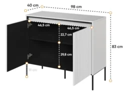 Komoda dwudrzwiowa Trend 98 cm z LED Biała
