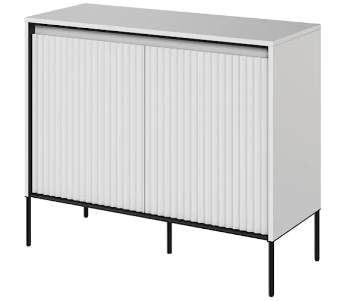 Komoda dwudrzwiowa Trend 98 cm z LED Biała