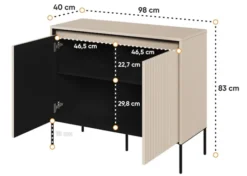 Komoda dwudrzwiowa Trend 98 cm z LED Beżowa