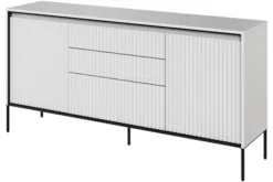 Komoda dwudrzwiowa Trend 166 cm z trzema szufladami z LED Biała
