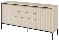 Komoda dwudrzwiowa Trend 166 cm z trzema szufladami z LED Beżowa