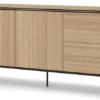 Komoda dwudrzwiowa Visso z dwiema szufladami 167 cm dąb linearny