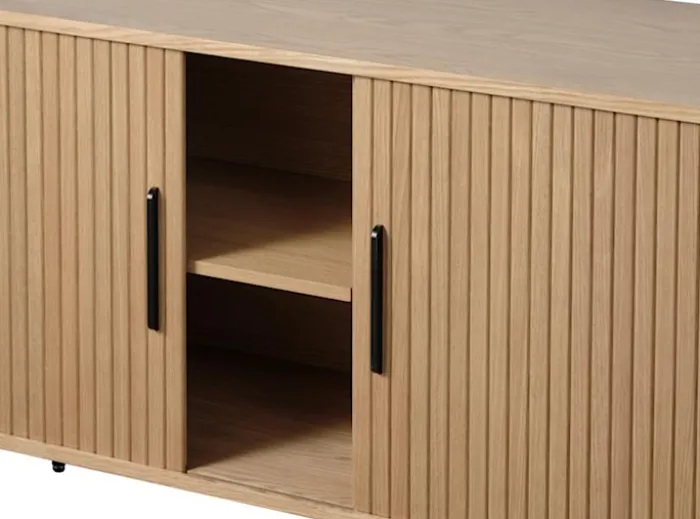 Komoda Gativel lamele 180 cm dąb naturalny