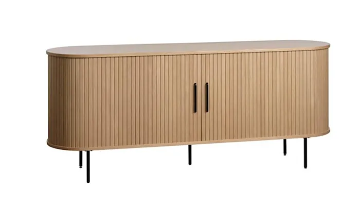 Komoda Gativel lamele 180 cm dąb naturalny