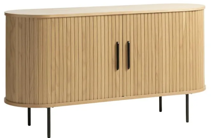 Komoda Gativel 140x76 cm lamele dąb naturalny