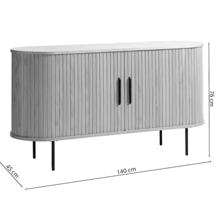 Komoda Gativel 140x76 cm lamele dąb naturalny