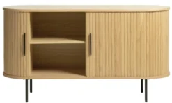 Komoda Gativel 140x76 cm lamele dąb naturalny