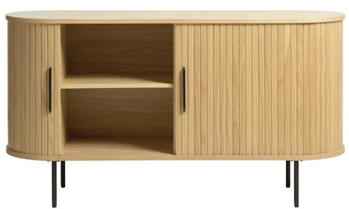 Komoda Gativel 140x76 cm lamele dąb naturalny